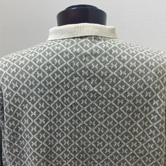 L.L. Bean Men's Pullover Collared SweaterDiamond Pattern Size X Large - Picture 8 of 10